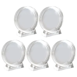 Coin Case Coin Protection Box 4cm 5PCS Acrylic Coin Display Case Commemorative Transparent Box With Base Household Supplies