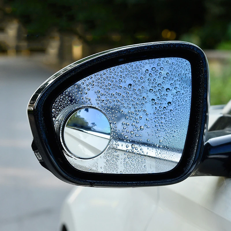 2PCS Car Suction Cup Mount Adjustable Auxiliary Rear View Mirror 360 Degree Rotation Wide-angle Round Frame Blind Spot Mirror