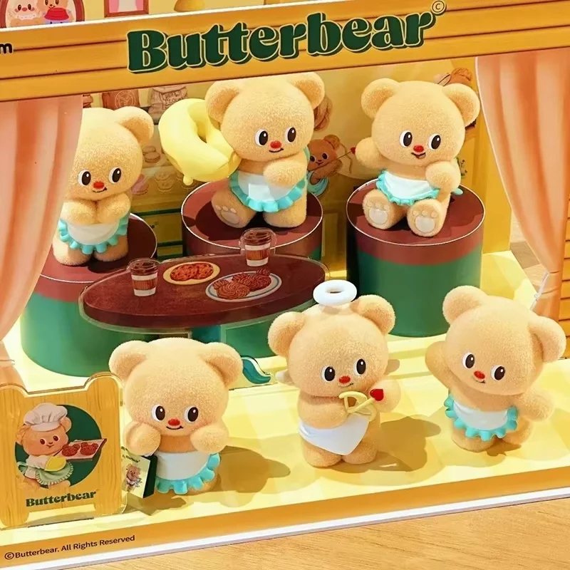 Funism Butterbear Cute Blind Box Toy Plush Collectible Figurine Decoration Adorable Bear Kawaii Desk Decor Mystery Box Kids Gift