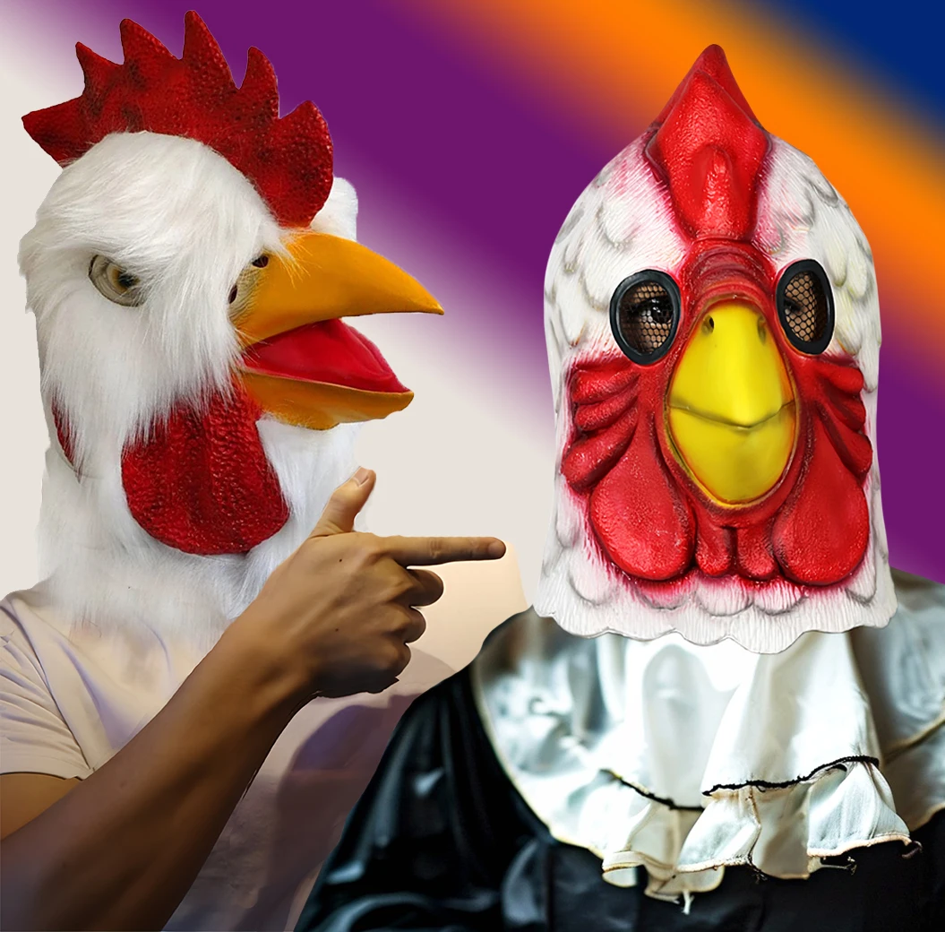 

Novelty Rooster Mask Chicken Latex Mask Halloween Costume Party Latex Animal Head Face Rooster Cosplay Carnival Accessor Props
