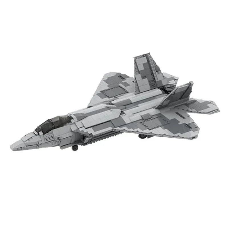 MOC 빌딩 브릭, F-22 랩터 파이터, 1:34 기술, 모듈식 블록 선물, 어린이용 장난감, DIY 세트 조립