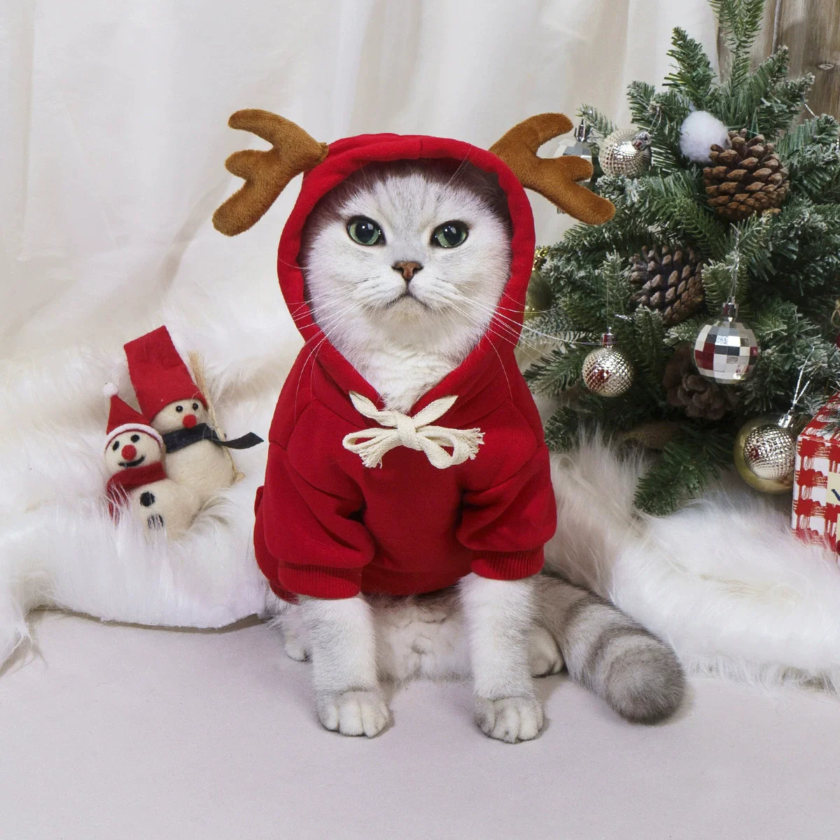 

Christmas Pet Clothes Universal Deer Antler Sweatshirt Creative Costume for Cats And Dogs Festive Petwear
