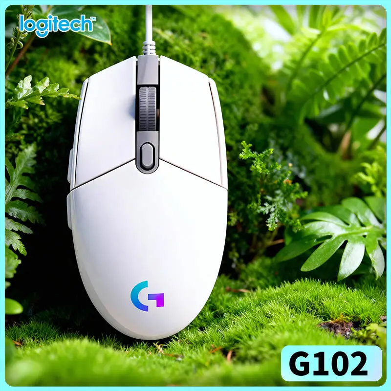 Logitech G102 Wired Mouse, 1ms Report Rate, RGB Lighting, 20M Click Lifespan, Mechanical Buttons for Competitive Gamers