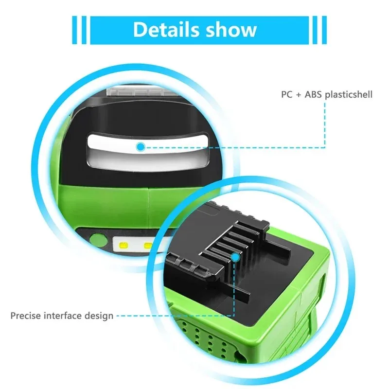 Greenworks 40V 6Ah Battery Greenworks G-MAX Lithium ion Battery Manufacturer Lawn Mower Power Tools Battery Replacement