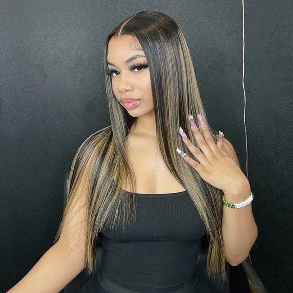 13x4 13x6 Lace Front Wig Blonde Colored Straight Lace Frontal Wigs Pre Plucked Highlight Blonde Wigs Perruque Cheveux Humains