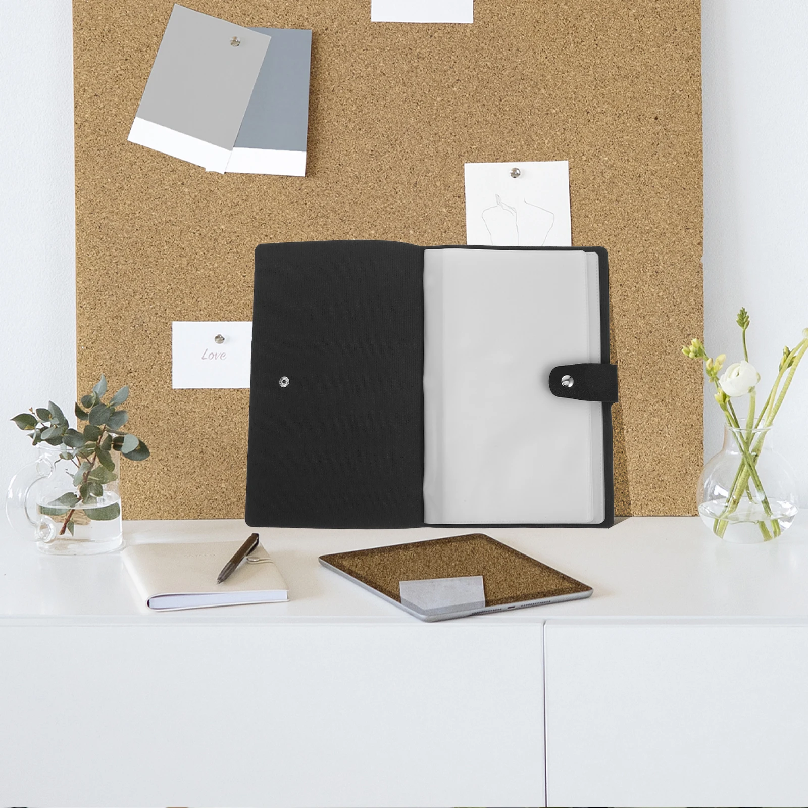 

Business Checkbook Plastic Invoice Album Thick Bill Album File Container Office Supply Portable Invoice Organizer Pu Pvc