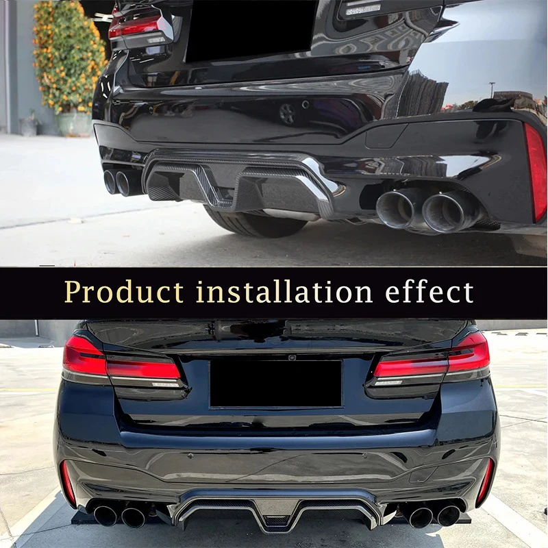 Suitable for BMW M5 F90 2017-2022 CS Style Pure Dry Carbon Fiber Rear Lip Car Rear Bumper Diffuser Rear Spoiler Splitter