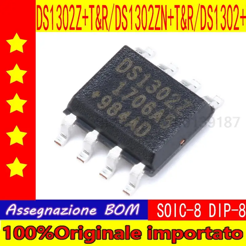 10pcs/lot  DS1302Z + T&R/DS1302ZN + T&R SOIC - 8 into DS1302 + DIP - 8