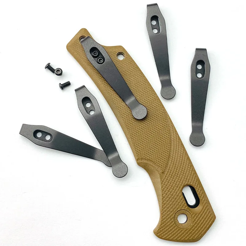 Pocket Knife Back Clip Deep Carry Titanium Alloy waist Clips with screws For SRM Knives 9201/9202 Folding Knife DIY Accessories