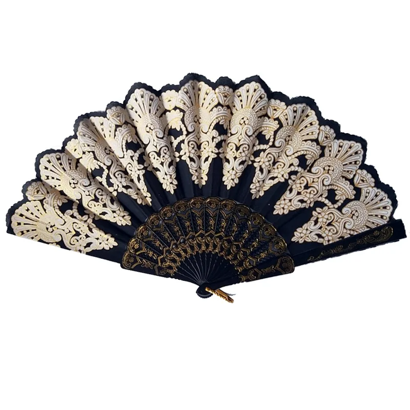 Abanicos de mano de baile plegables vintage para mujer, estilo español, abanico de boda de lujo, decoración de fiesta en casa, accesorios de fotografía