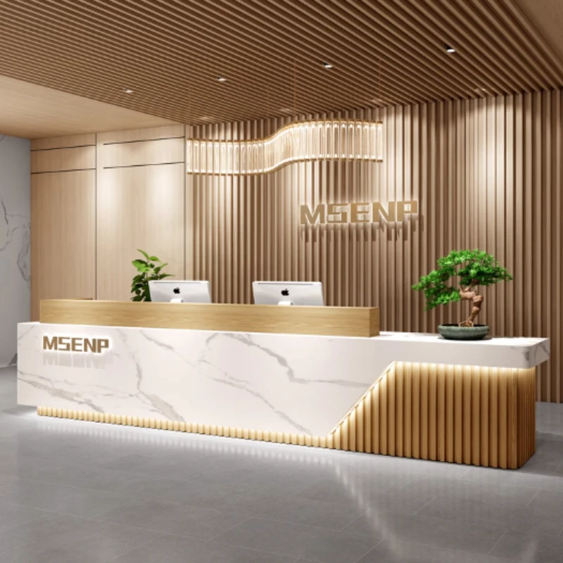 

High-end Luxury reception desks Service Commericial Business Industrial Customer center beauty salon Desk Shop Bureau Furniture