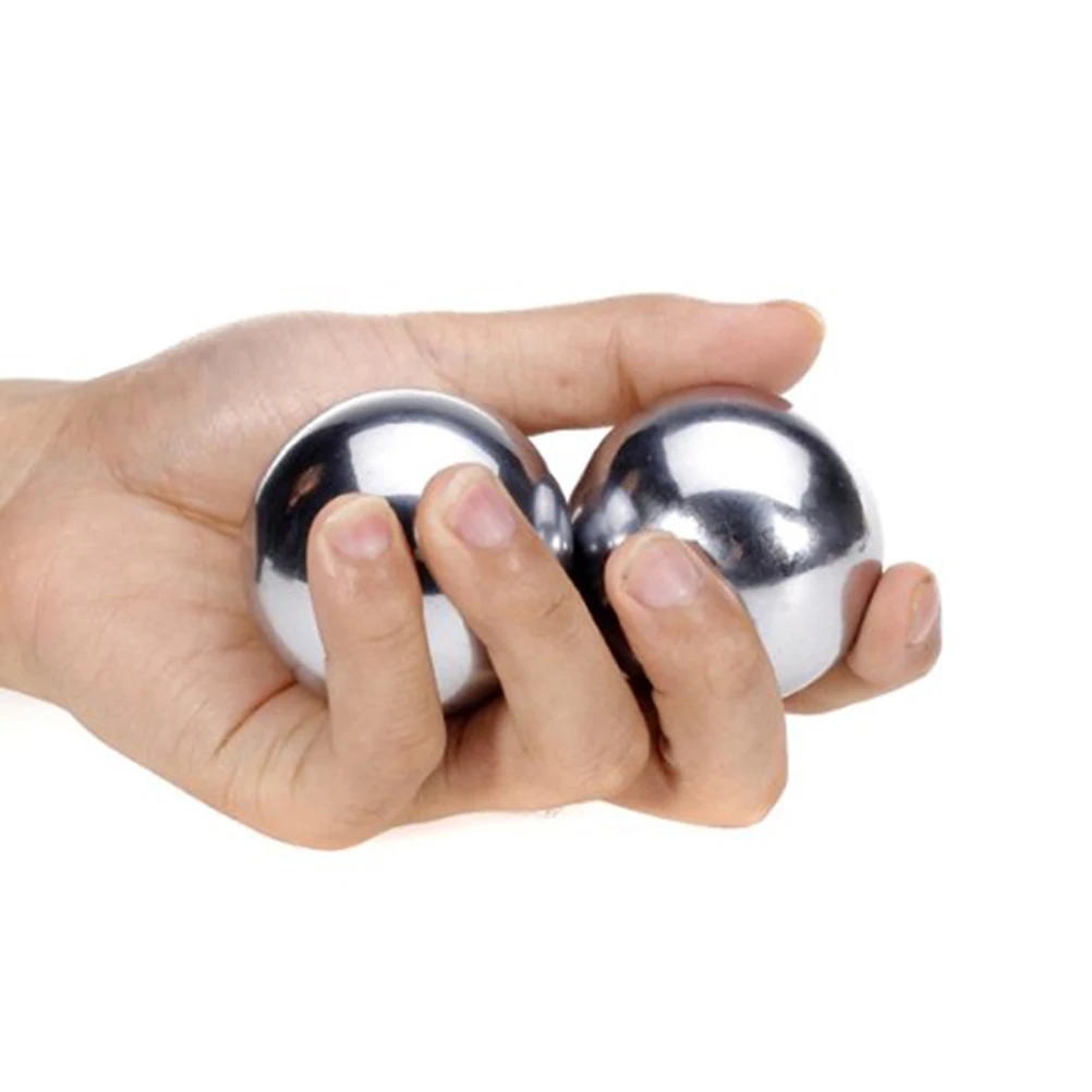 

52mm Baoding Balls Palm Massager Stress Relief Exercise Ball Chrome Plated Steel Magnetic Therapy Acupressure Hand Care