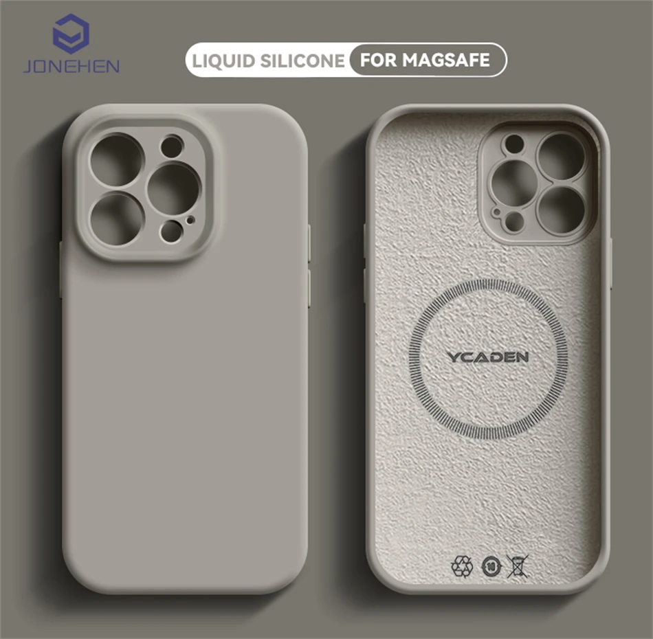 Luxuriöse Flüssigsilikon-Hülle für Magsafe, für iPhone 17, Air 16, 15 Plus, 14, 13 Pro Max, kabellose Ladehaut, glatte magnetische Abdeckung