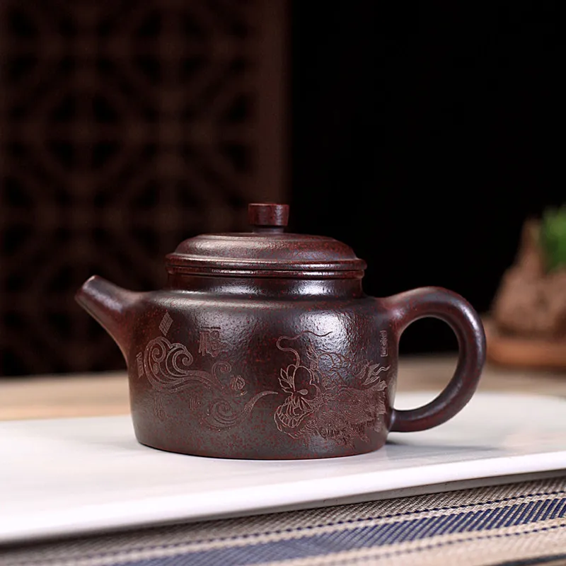 

Yixing Purple Clay Tea Pot Retro Firewood Kiln Change Teapot Ore Beauty Filter Kettle Master Handmade Teaware Drinkware 270ml