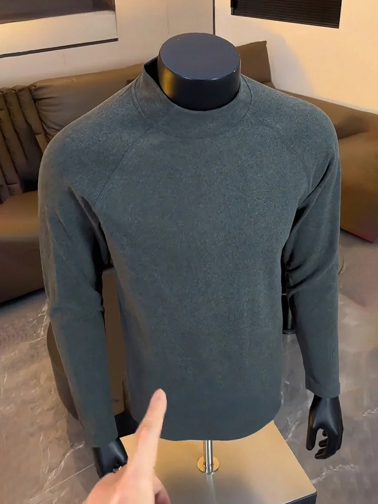 

Высококачественная двусторонняя мужская база Brued Fce irt f-High Collar Long Sve Fitn Спортивная внутренняя одежда Удобное дышащее...