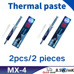 Pasta composta térmica mx-4 4g, processador de graxa térmica, para cpu, gpu, fluido de refrigeração, dissipador condutor, gesso