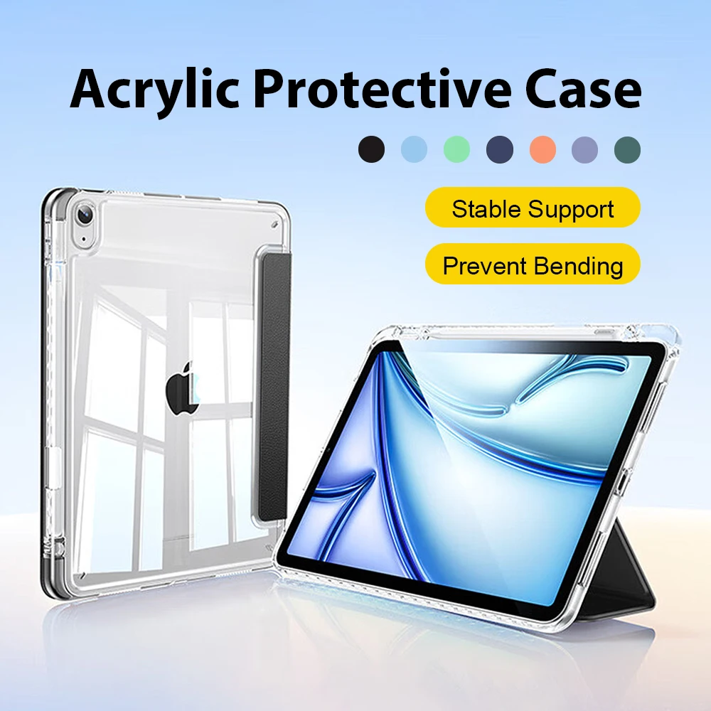 

Чехол для iPad A16 M3 2025 Pro 11 13 M4 M2 12.9 10-го поколения Funda для iPad Air 5 4 3 Mini 6 7 9 8 7-го поколения