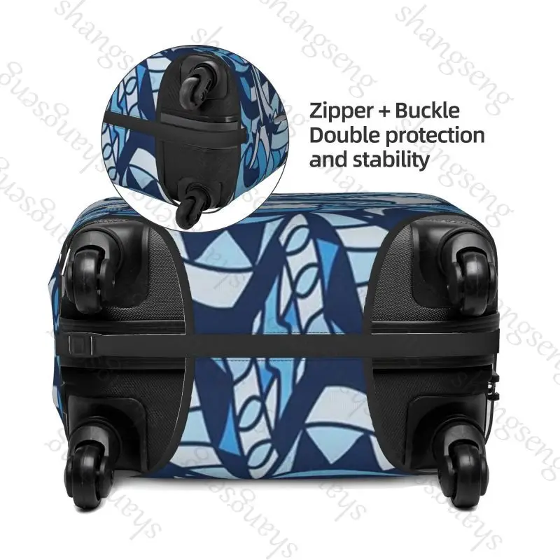 Abstract doodle Travel suitcase protective case, suitcase cover, elastic protection, washable Luggage cover, 18-32 in