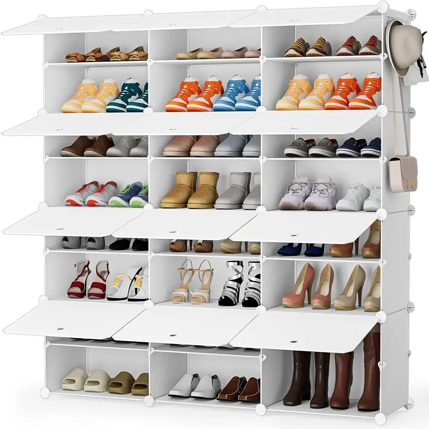 Shoe Storage Cabinet, 48 Pairs Shoe Rack 3 By 8 Tier Shoe Organizer Space Saving Storage for Closet Hallway Living Room Bed