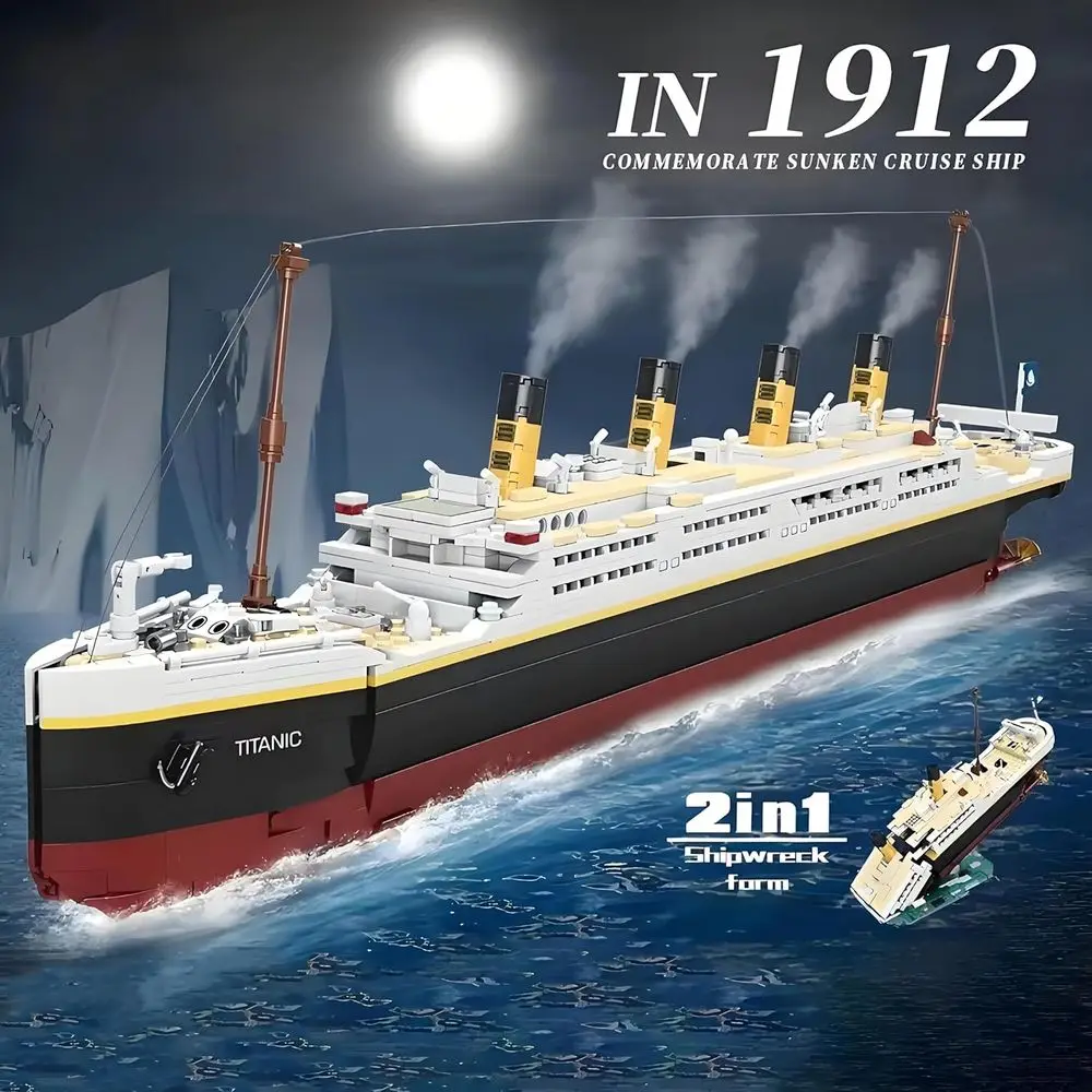 2022 Edition 2022-Piece Titanic Ship Model Kit, STEM 3D Puzzle for Kids & Adults, Collectible Display for Home or Office