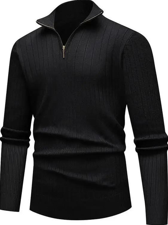 

Повседневный вязаный свитер на молнии, однотонный, комфортный, средней мягкости, с длинными рукавами, стандартный крой, молодежный, мужской, модный
