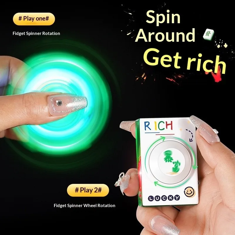 Non fuel trendy game, spinning decompression mahjong poker cartoon flash, inflatable windproof decompression fun lighter