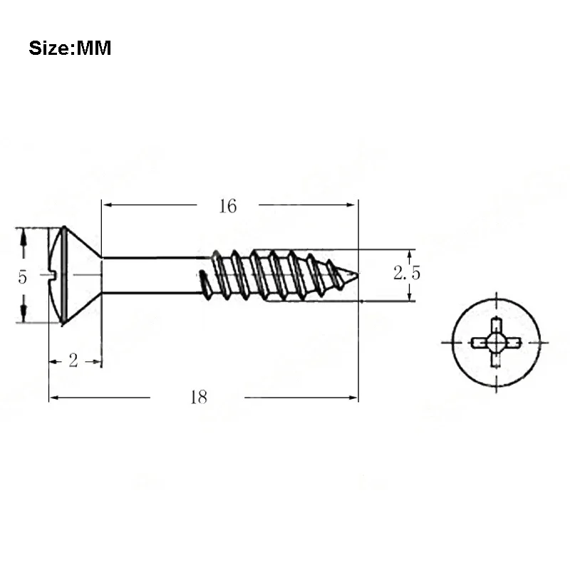 100Pcs Electric Guitar Humbucker Pickup Ring Mounting Screws Guitar Pickup Frame Fixing screw -2.5*18MM