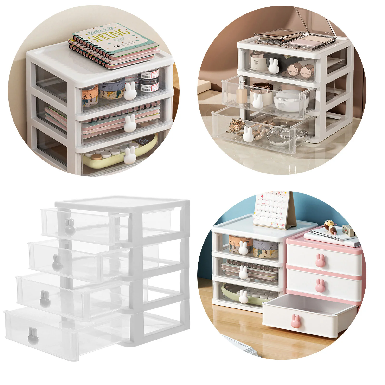 

Desktop Storage Box Makeup Holder Table Shelves Locker Multi-function Organizer Tabletop Case Drawer Type Stationery