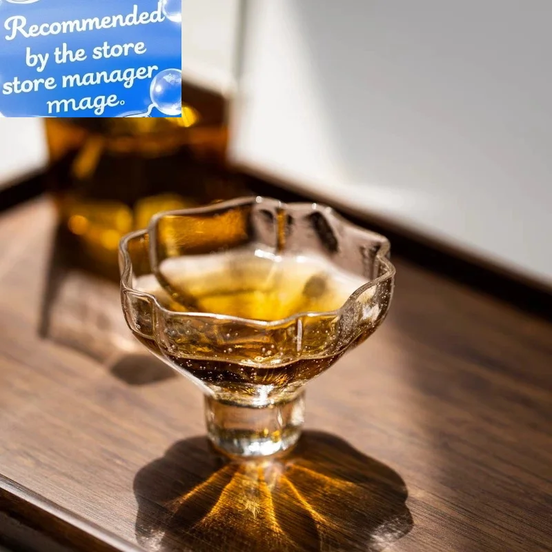 

Small Capacity 70ml Air Bubble Lotus Glass Tea Cups Exquisite Tasting Glasses Master Cup Shot Glass Teacups Kung Fu Tea Set