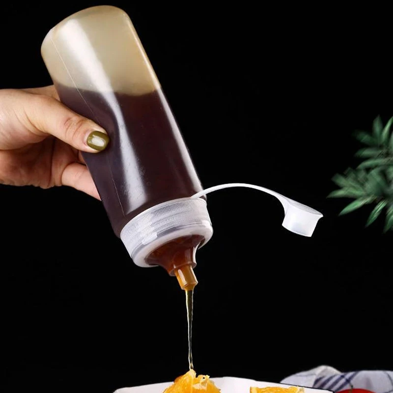 350/450/600ML Squeeze Sauce Bottles Condiment Dispenser Large Mouth Dustproof Kitchen Seasoning Oil Bottle Outdoor Tableware