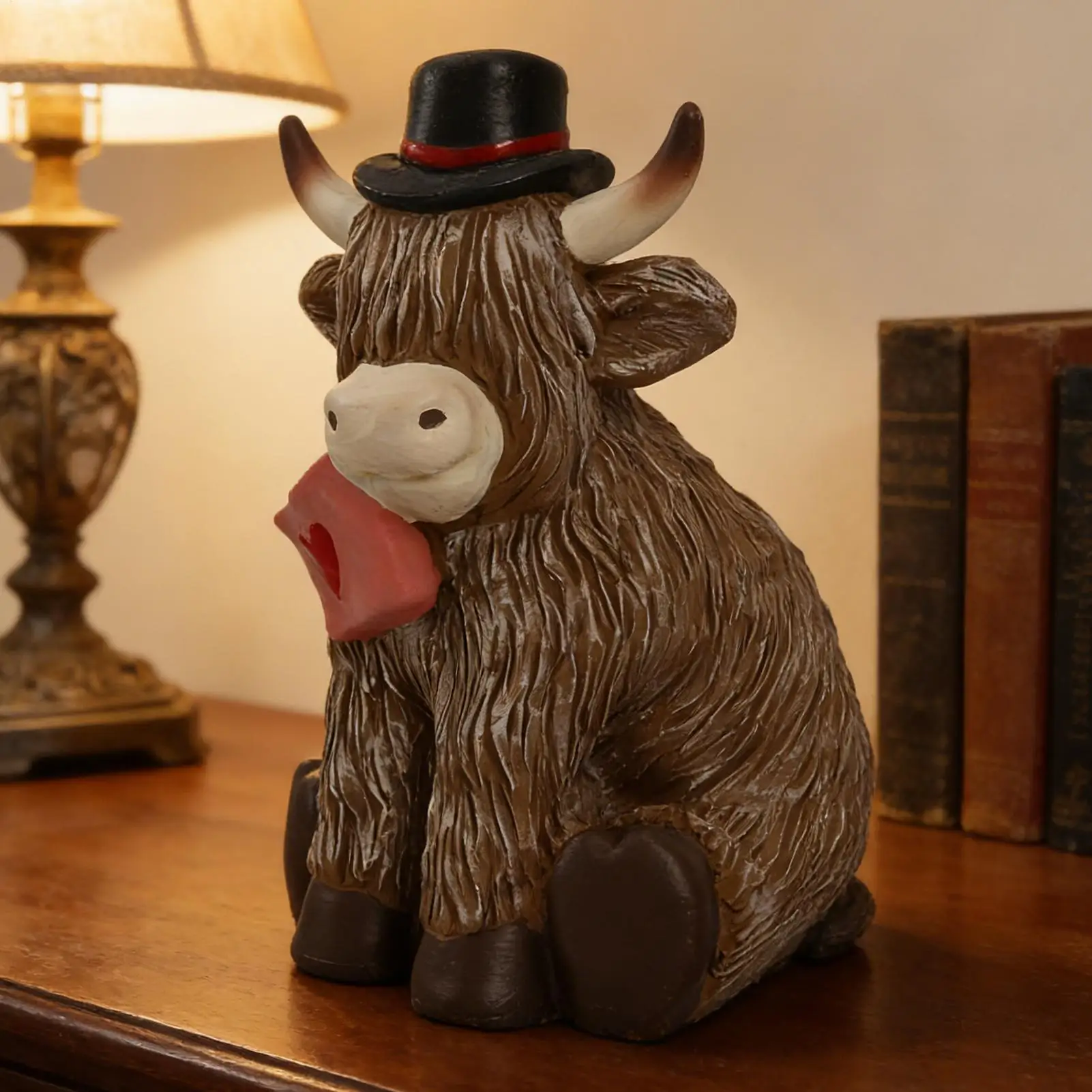 

Светильник-статуэтка коровы из смолы на День святого Валентина, светящийся декор для кухни, детской, рабочего стола, прикроватной тумбочки, дома, стойки, спальни, офиса