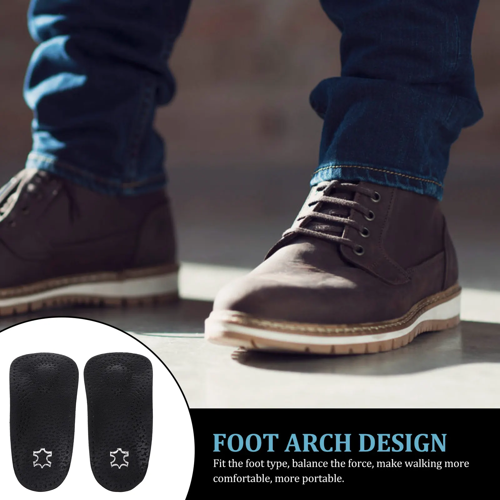 

1 Pair Elastic Foot Arch Pads Breathable Insoles Sweat Absorbent Comfort Balance Supports