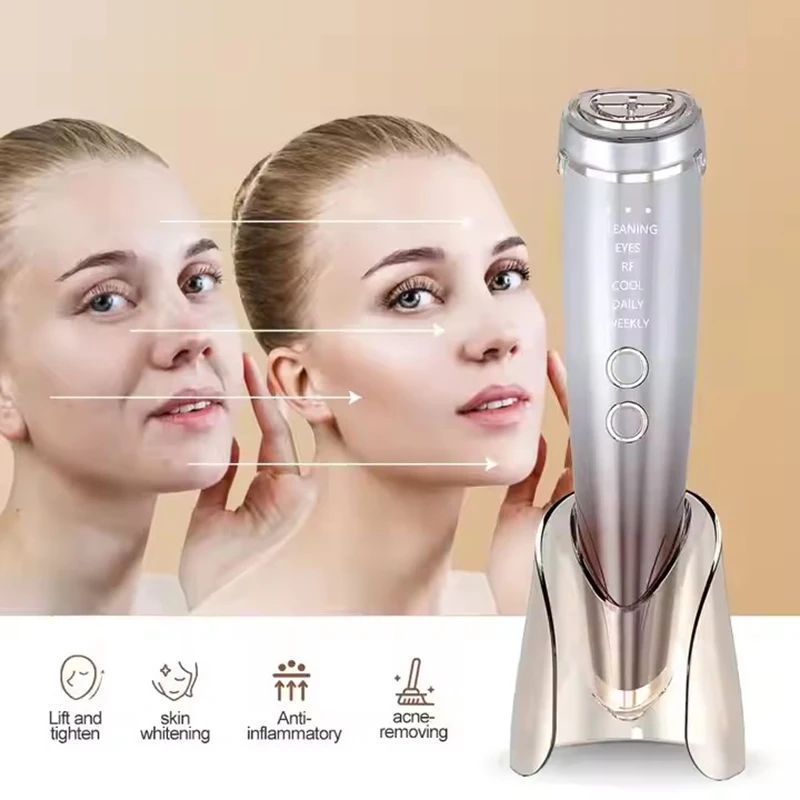 EMS Gesichtsmassagegerät Hochfrequenz 6IN1 Facelifting Mikroströme für Gesicht und Augen Straffung RF Beauty Health Gesichtspflege-Tool