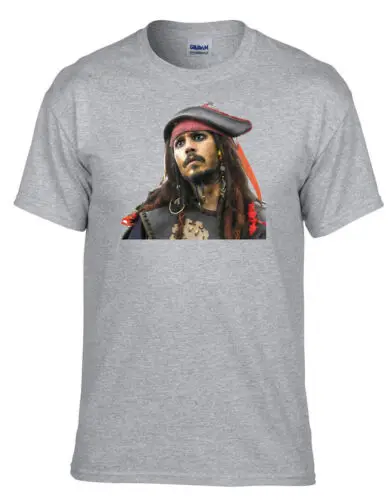 Johnny Depp - Pirate Graue T-Shirt -005_Grau