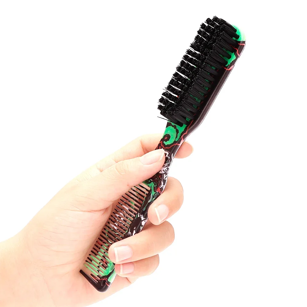 Comb Printed Pattern Beard Styling Brush Professional Shave Beard Brush Barber Broken Hair Remove Comb for Men Styling Tools