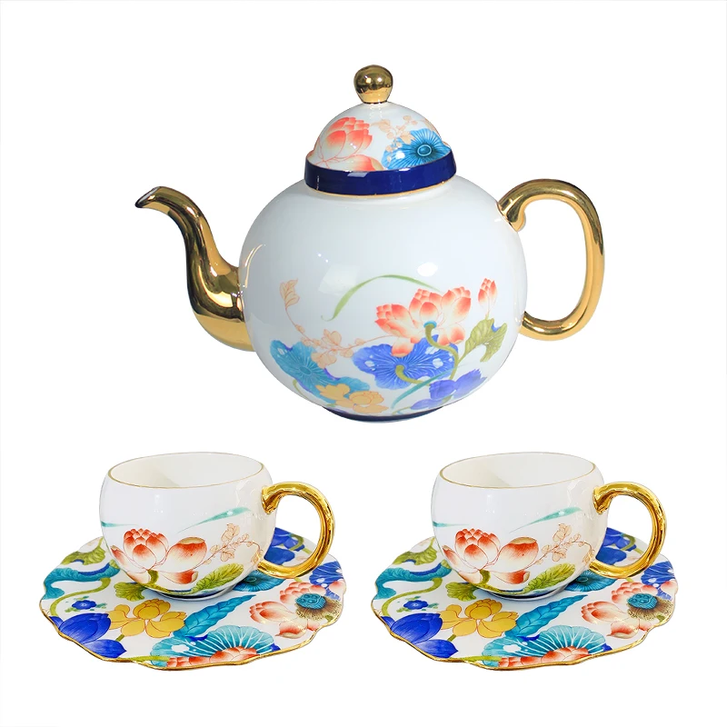 Tea Service Set With Tray Home & Garden Wedding Gift Bone China European Tea Pot Set Ceramics English Afternoon Tea tea Set Tray