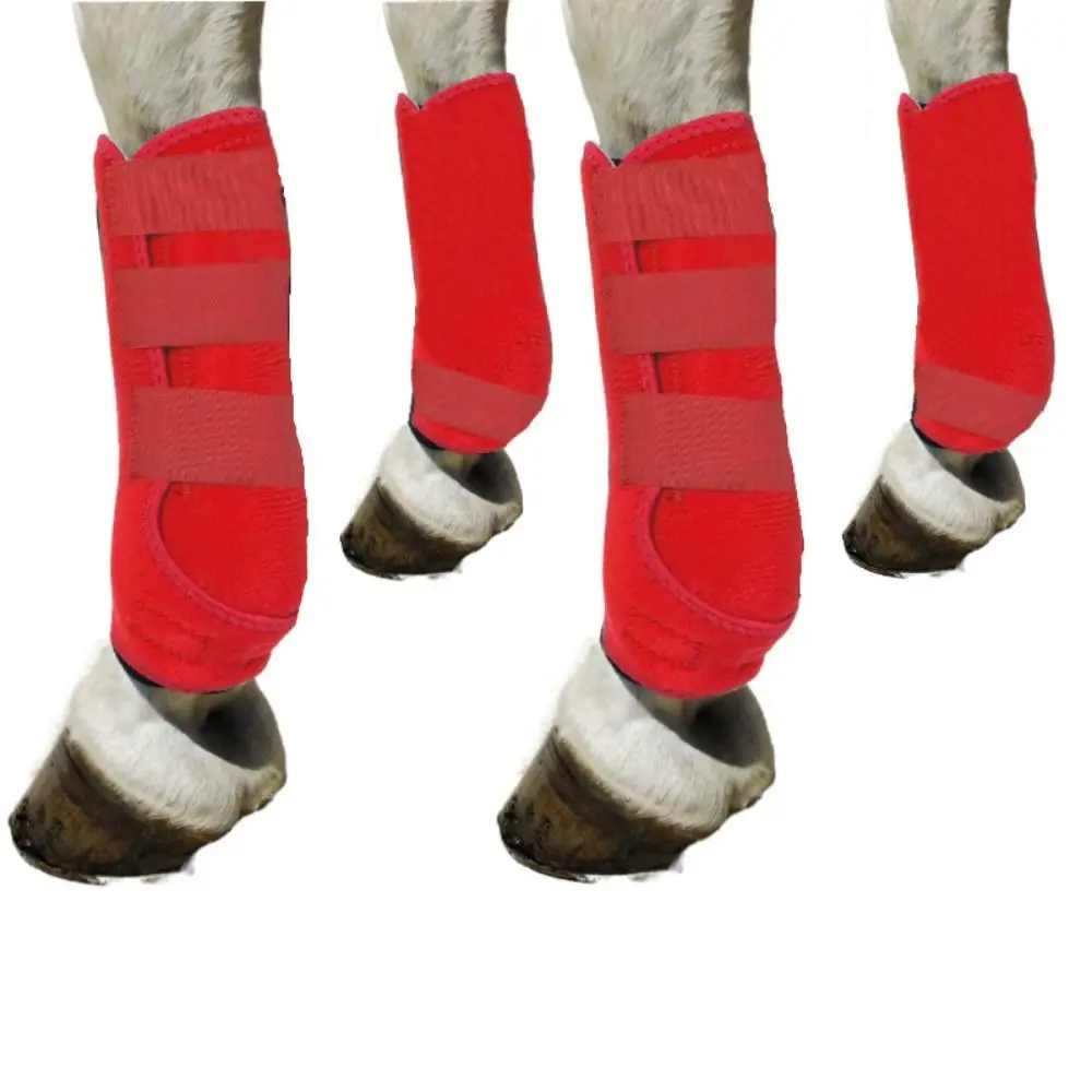 4pcs/set Colorful Horse Sport Boots Set 3 Size Breathable Horse Leg Wraps Comfortable Easy To Wear Leg Protective Support Gear
