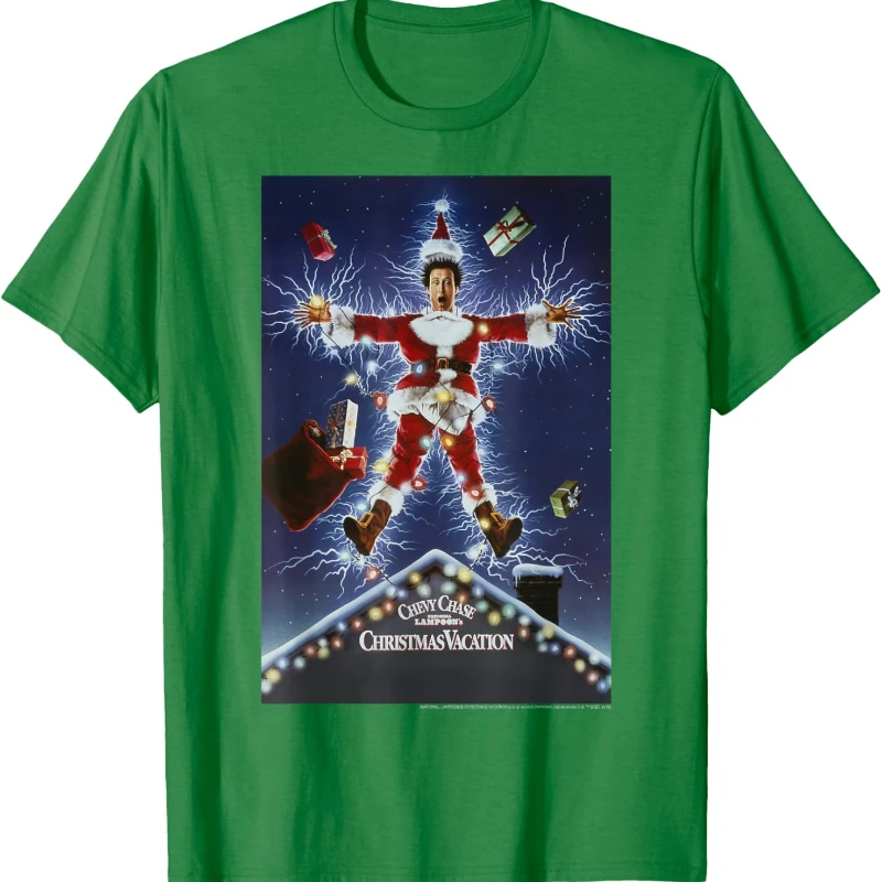 National Lampoon's Christmas Vacation Camiseta Clásica Con Póster De Película Azul Mens Graphic Tshirts Adult Casual Style Tee