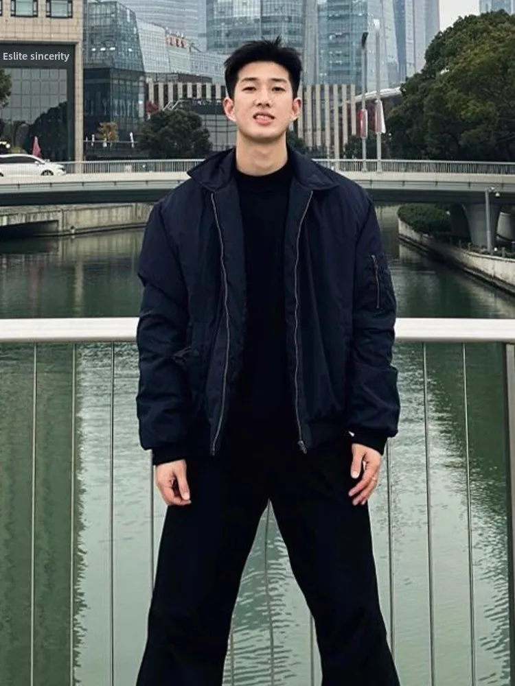 

k Blue Harington Jaet Cotton Men's Autumn Winter Cleanfit American High Street Cool Cotton Coat Outerwear