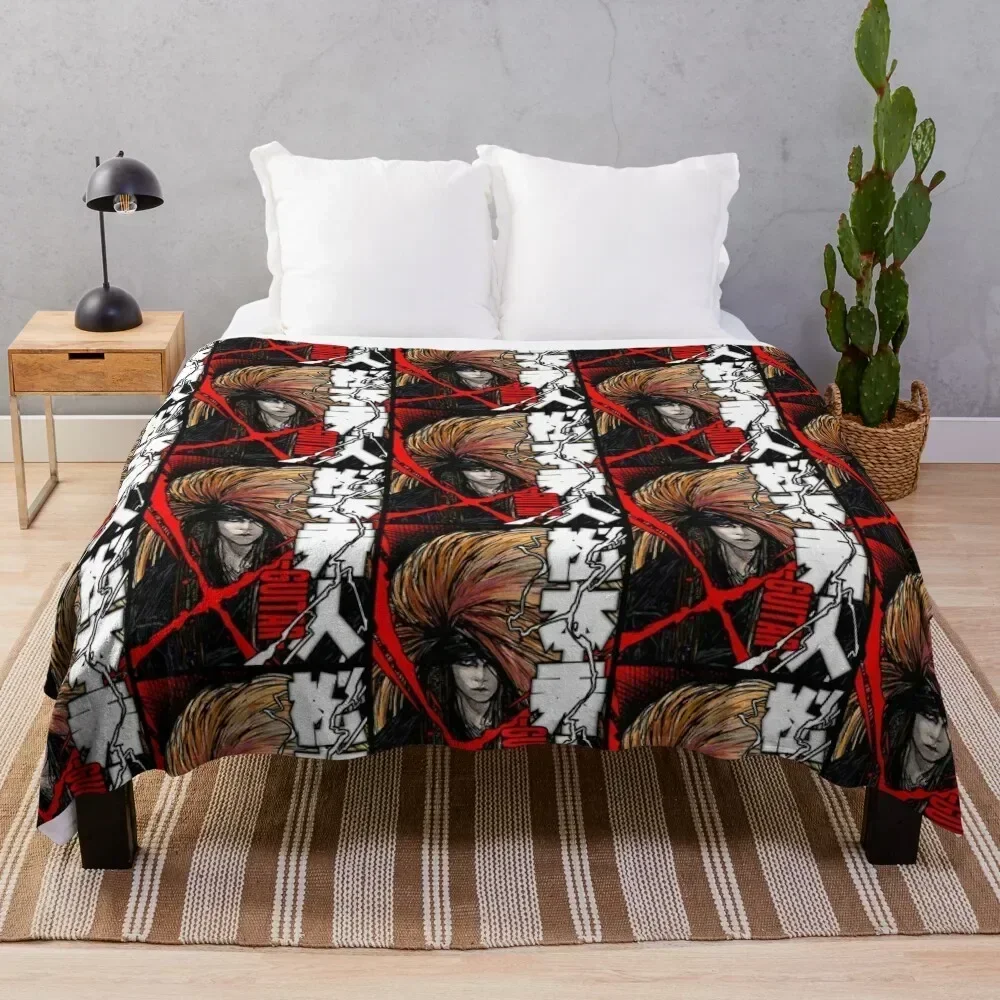 

hide (Hideto Matsumoto) of X Japan - Red X Promo Throw Blanket Soft Bedroom Blanket for Night Sleeping