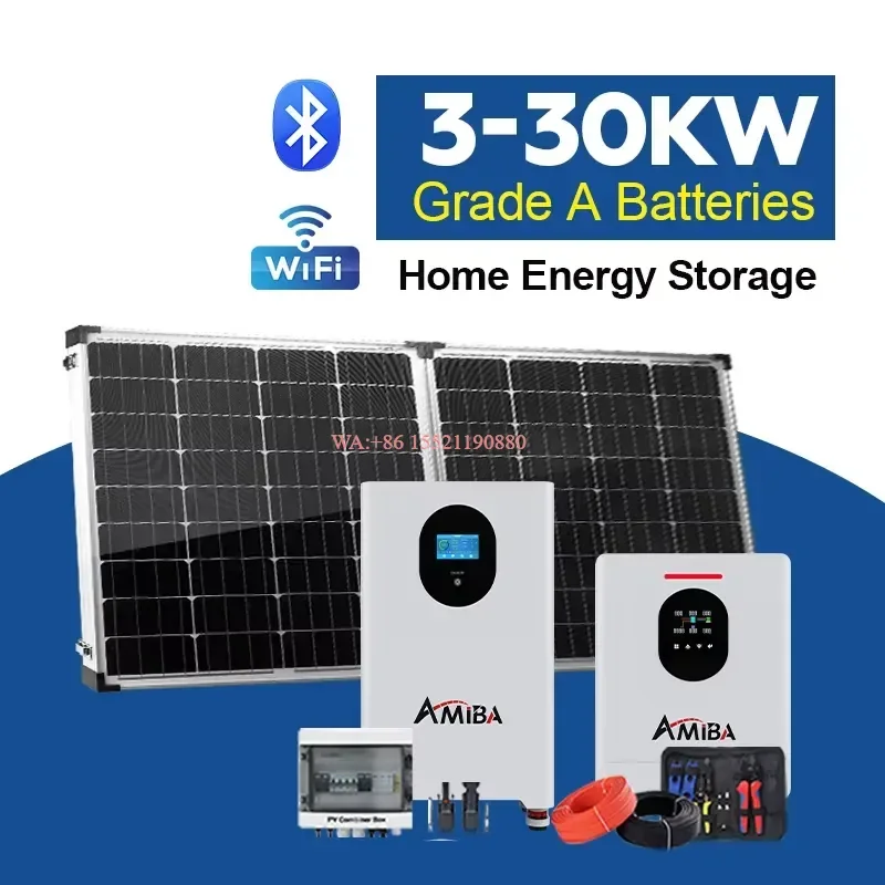 WMWMNU Off Grid Solar Energy System 5KW 10KW 15KW Complete Home Kit with Lithium Battery Solar Panel Power