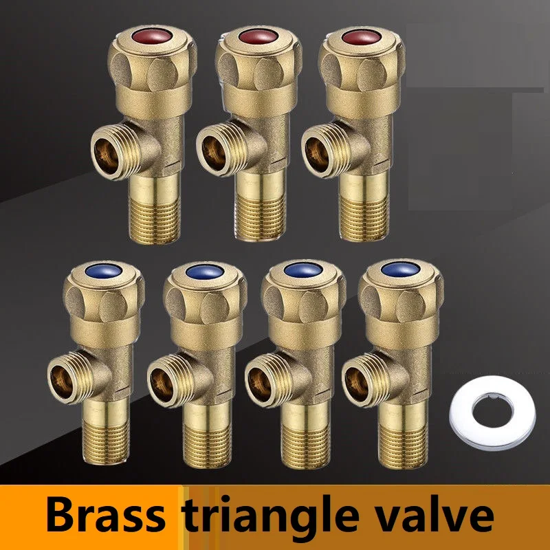 

Brass Hot Cold Inlet Valve Toilet G1/2 Brass Triangle Valve Heater Water Stop Valve Toilet Kitchen Bathroom Accessories
