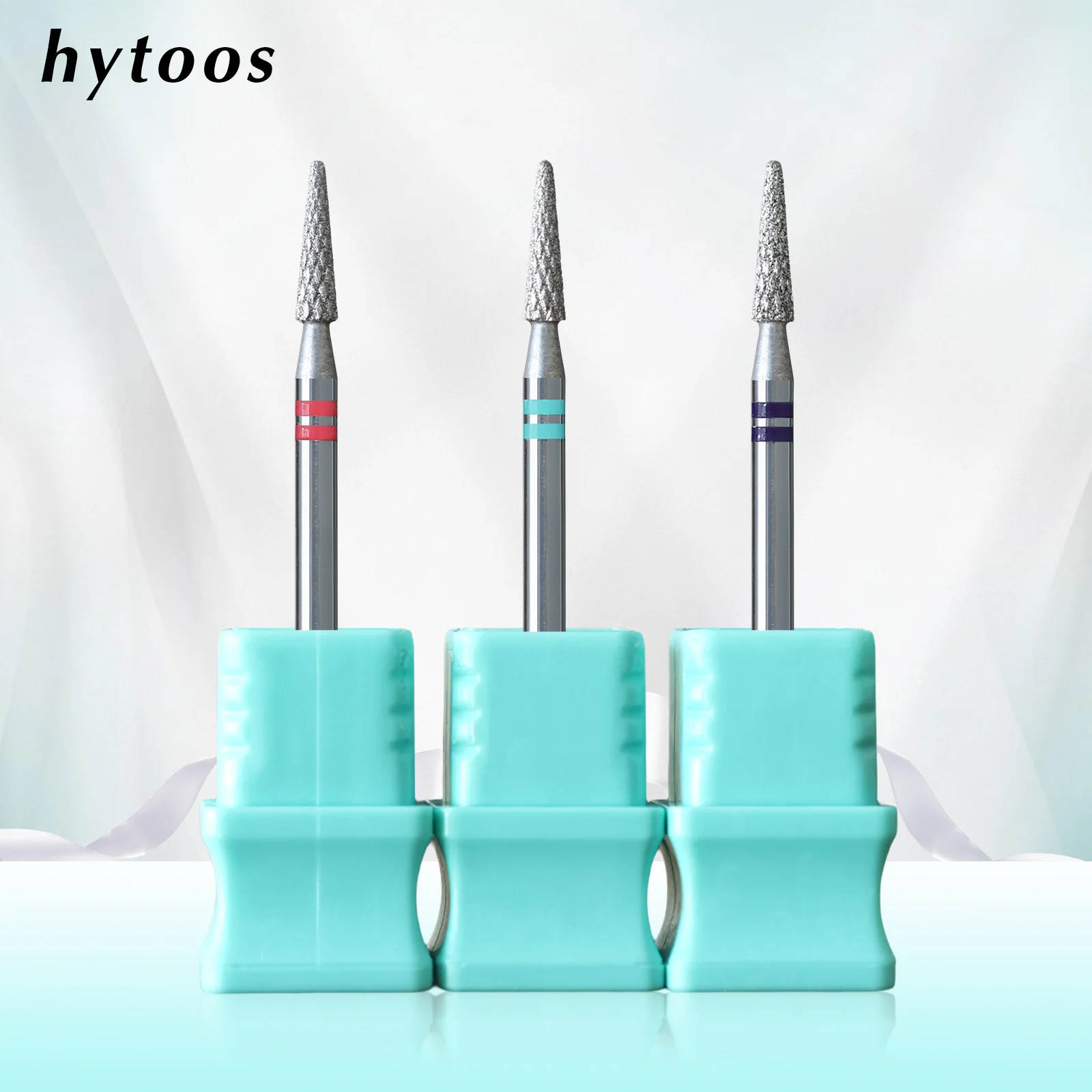 

HYTOOS Round Cone Diamond Cut Pro Nail Drill Bits Chrome Russian Cuticle Bit for Electric Nail Drill Dead Skin Cleaner Prep Tool