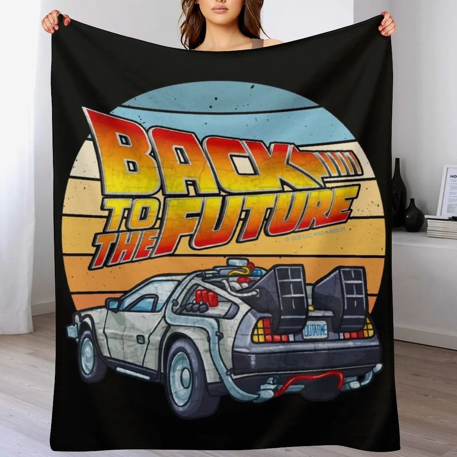 Back to the Future - DMC DeLorean Throw Blanket Soft Big Soft Beds halloween Soft Plush Plaid Blankets