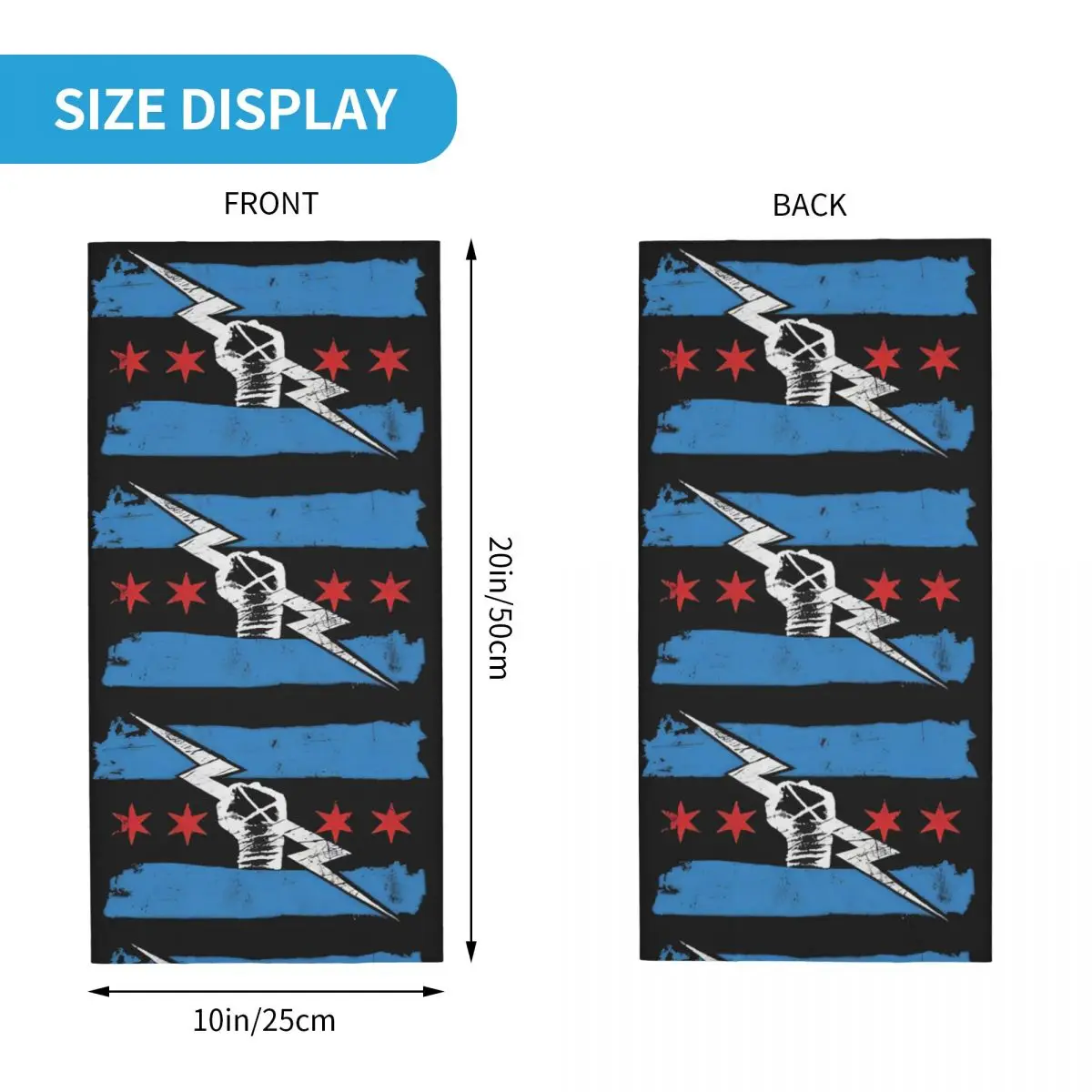 CM 펑크 WWE 반다나 목 커버 프린트 마스크 스카프, 다기능 머리띠, 야외 스포츠, 남성 여성 성인 통기성