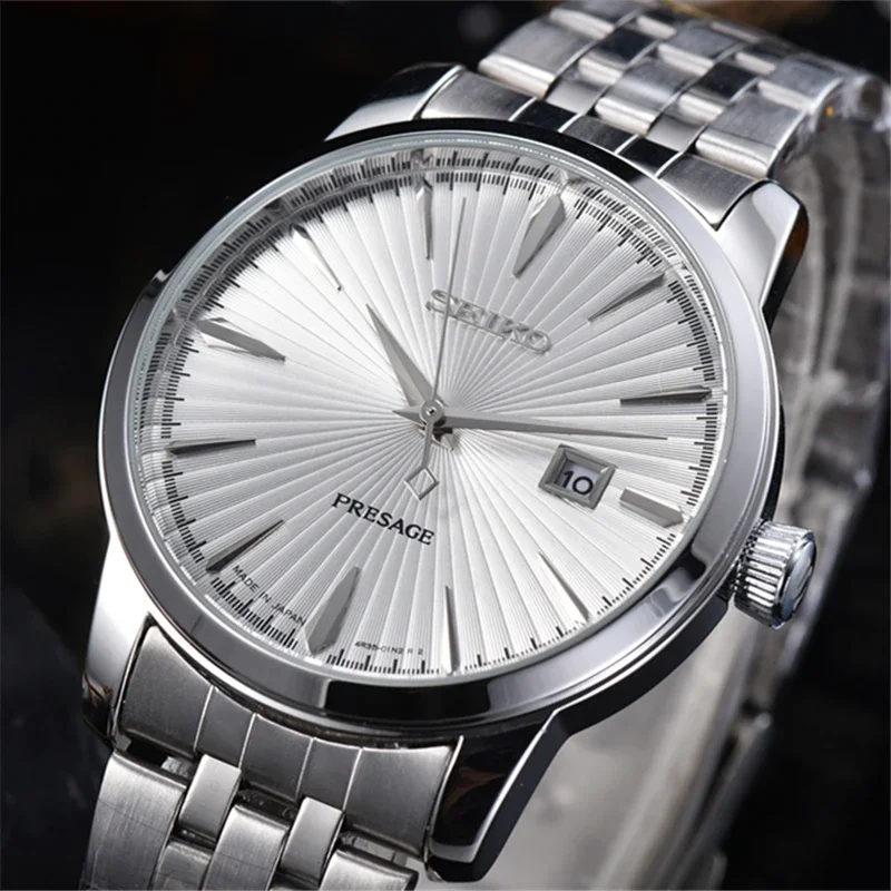 Original Seiko Cocktail Collection Fashion Business Men\'s Watch Stainless Steel Quartz Watch Men\'s Date Clock Watch