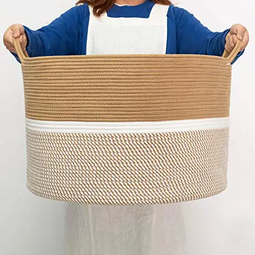 Collapsible Laundry Basket, Large Dirty Clothes, Collapsible Hand Baskets, Storage Containers, Cotton Rope, Woven Laundry Basket