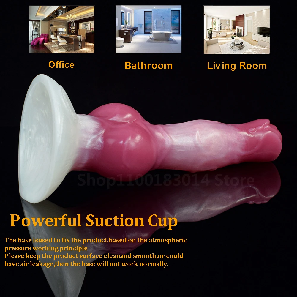 Soft silicone dildo Big Dog penis Long anal butt plug With Sucker Large Knot Animal Penis Sex Toys For Women faak Sexules toys