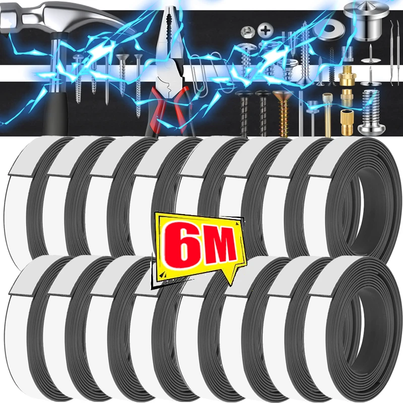 

Strong Magnetic Strips Self Adhesive Flexible Magnetic Tape DIY Craft Fridge Whiteboard Organization Magnets Photo Fixing Tools