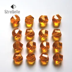 StreBelle AAA 8mm Irregular Twist Shape Austria Faceted Crystal Glass Loose Spacer Round Beads for Jewelry Making 50pcs